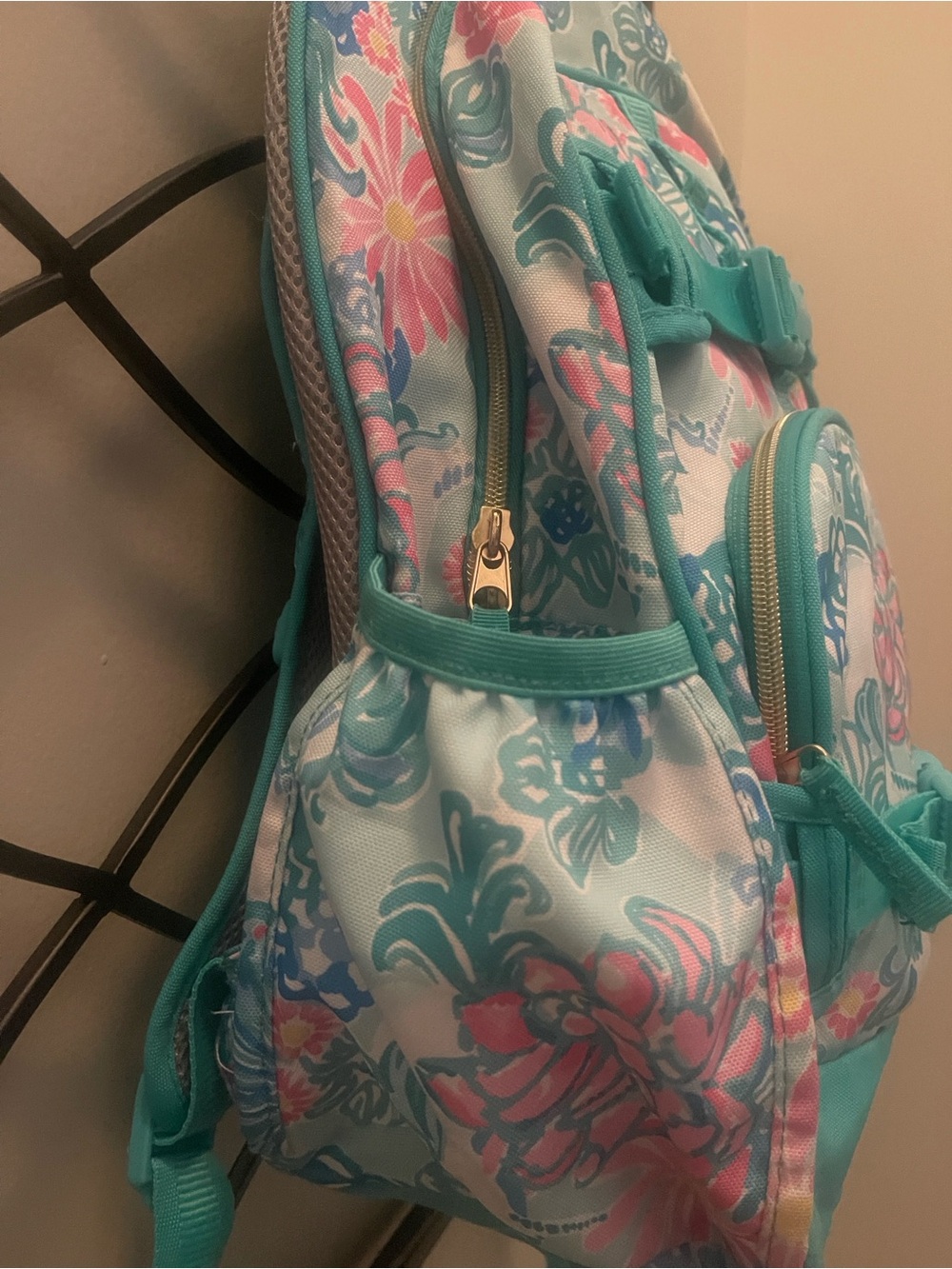 Lilly Pulitzer Floral Backpack - Turquoise & Pink - Picture 2 of 7